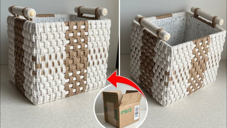This simple idea transforms old materials into stunning storage baskets…