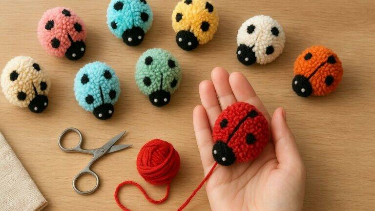 This simple idea turns scrap yarn into charming ladybug decor for your home…