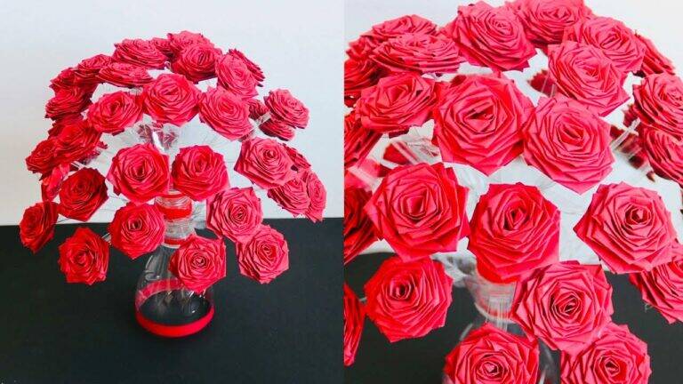 This simple craft transforms plastic bottles into stunning flower vases…