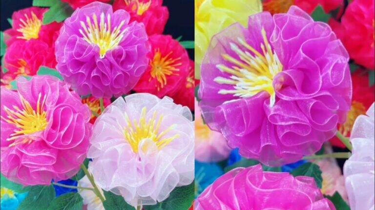This simple method transforms fabric scraps into stunning flowers for your decor…
