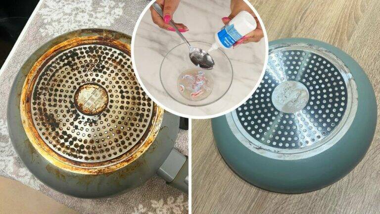 This simple trick transforms your burnt pan into looking like new…