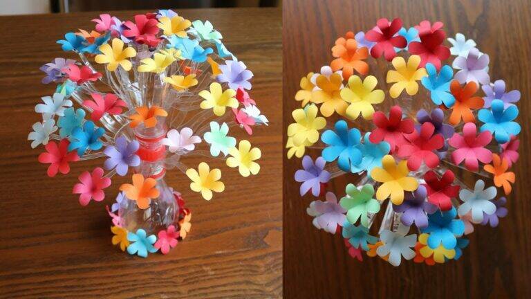 This simple trick transforms plastic bottles into stunning flower vases…