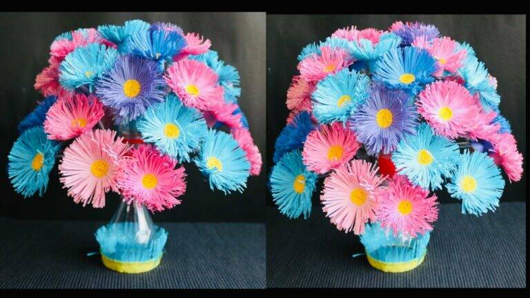 This simple technique transforms old plastic bottles into stunning flower vases…