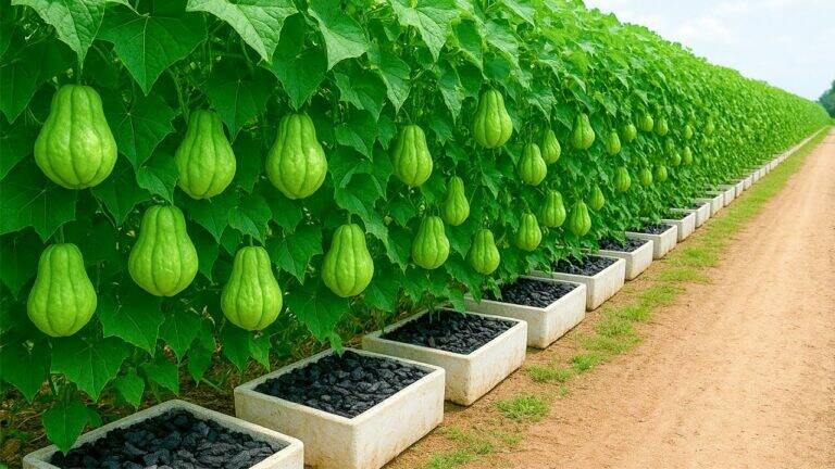 This little-known method transforms old socks into thriving chayote gardens…