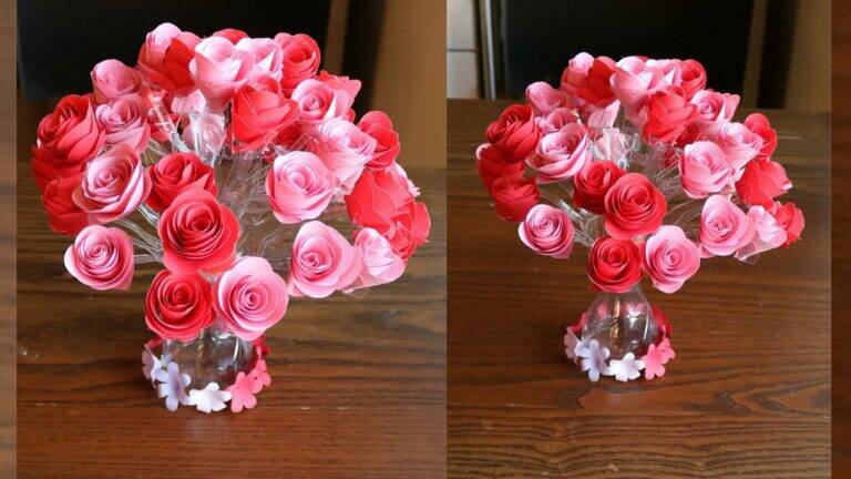 This simple craft transforms plastic bottles into stunning flower vases… you won’t want to miss this!