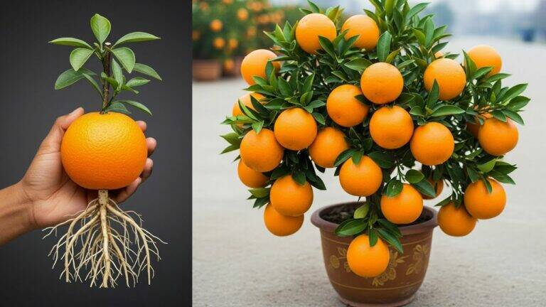 This simple gesture transforms kitchen scraps into a flourishing orange tree…