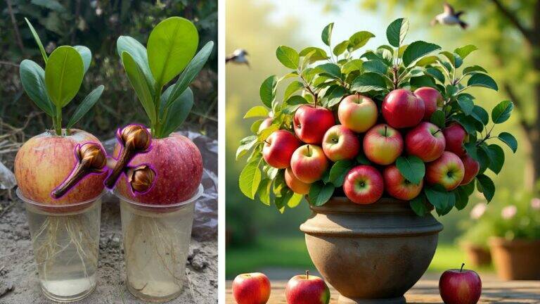 This astonishing method grows an apple plant from fruit using just a clove…