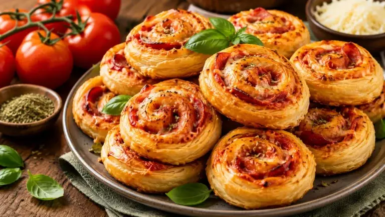 Pizzarolletjes van bladerdeeg – heerlijk knapperig en in slechts 35 minuten klaar