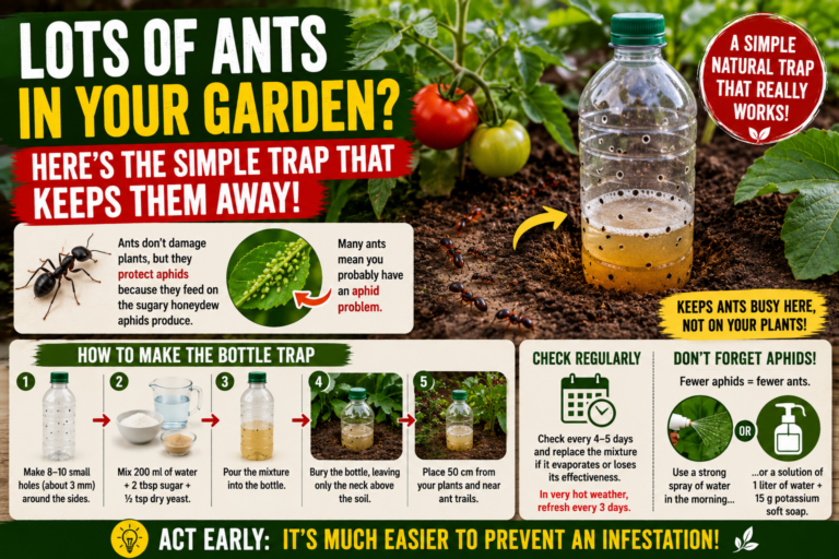 Seeing Lots of Ants in Your Vegetable Garden? This Simple Bottle Trap Can Help Keep Them Away