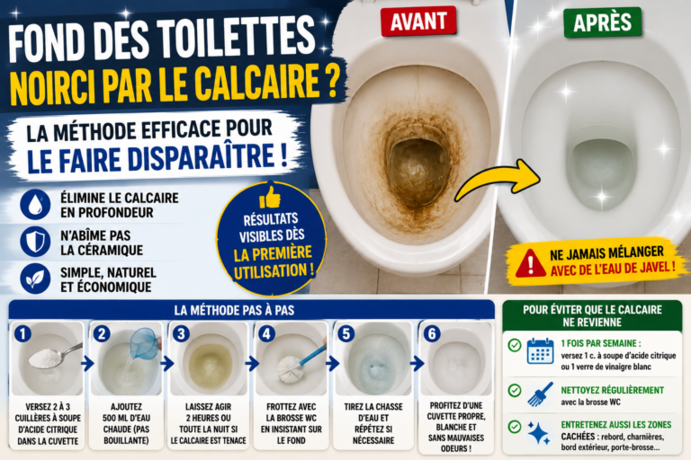 Fond des toilettes noirci : la méthode efficace pour éliminer le calcaire incrusté sans abîmer la céramique