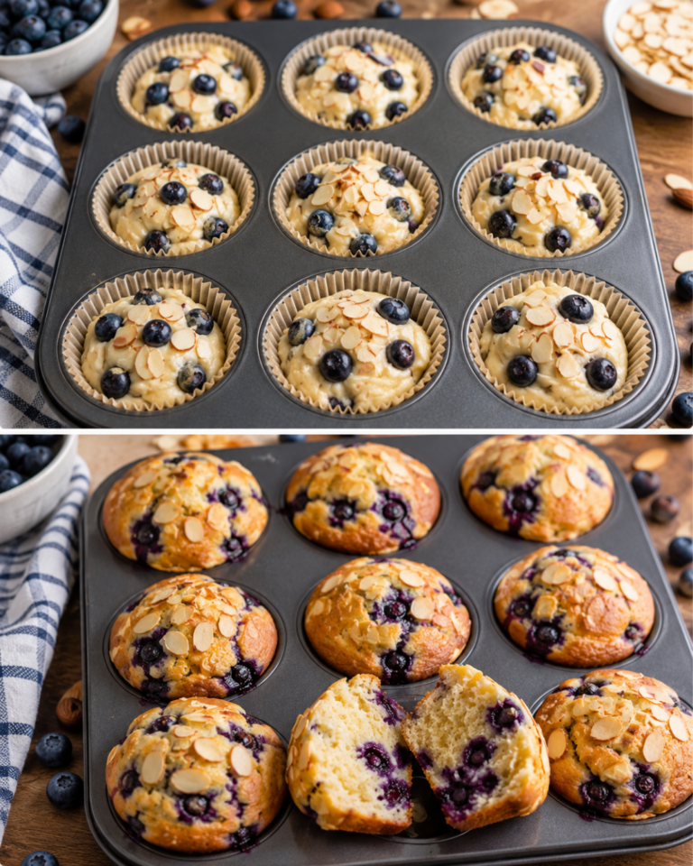Easy Blueberry Almond Breakfast Muffins