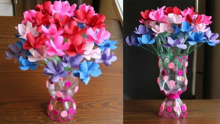 One very simple idea to transform plastic bottles into stunning vases…