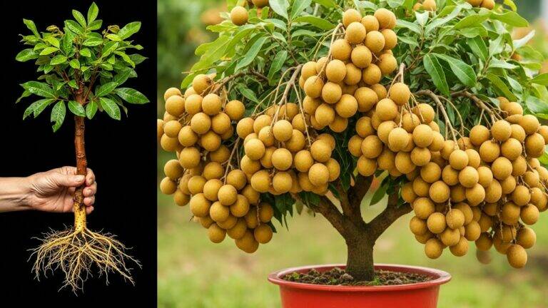 This simple technique transforms aloe vera into lush longan trees that fruit fast…