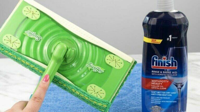 Just a Few Drops of Rinse Aid—Your Swiffer Can Make Surfaces Shine