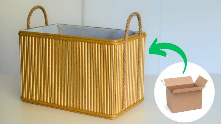 Transform an old bath mat into a stunning storage basket you’ll love…