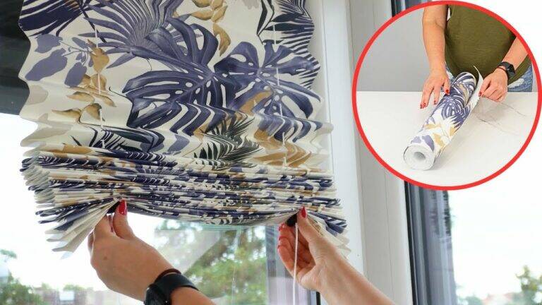 This simple idea transforms old wallpaper into stunning DIY blinds… save money today!