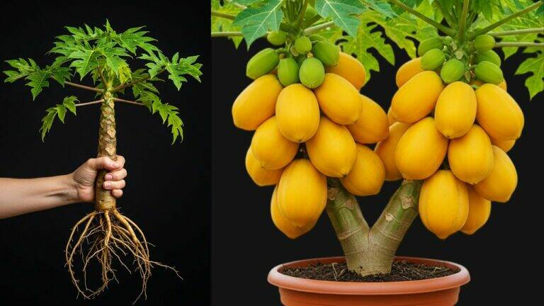 This simple method transforms papaya cuttings into lush trees in weeks…
