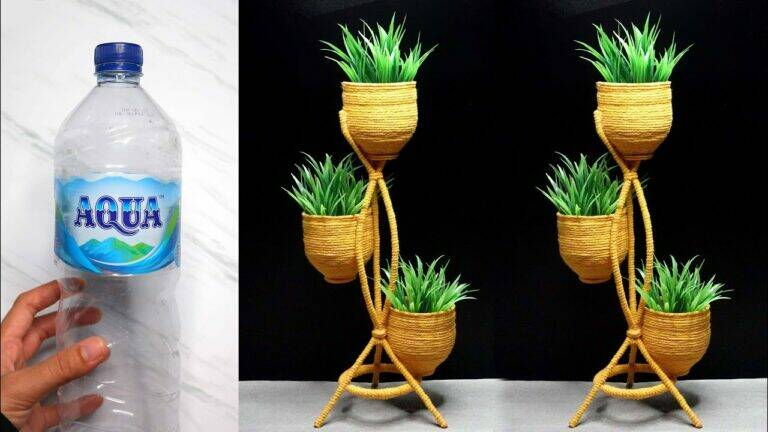 This simple DIY turns plastic bottles into stunning vases for your home decor…
