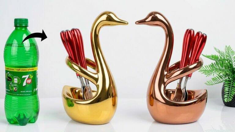 This simple technique transforms waste into stunning swan decor…