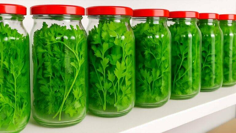 This simple method keeps parsley and green onions fresh for a whole year…