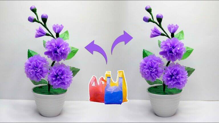 This simple technique transforms plastic bags into stunning flowers for your home…