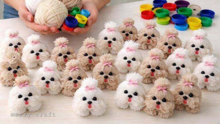 This simple method transforms plastic caps into adorable dog keychains…