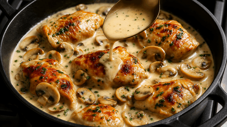 🍗 Kurczak z pieczarkami, który robię 3 razy w tygodniu! 😋 Zawsze znika ze stołu!