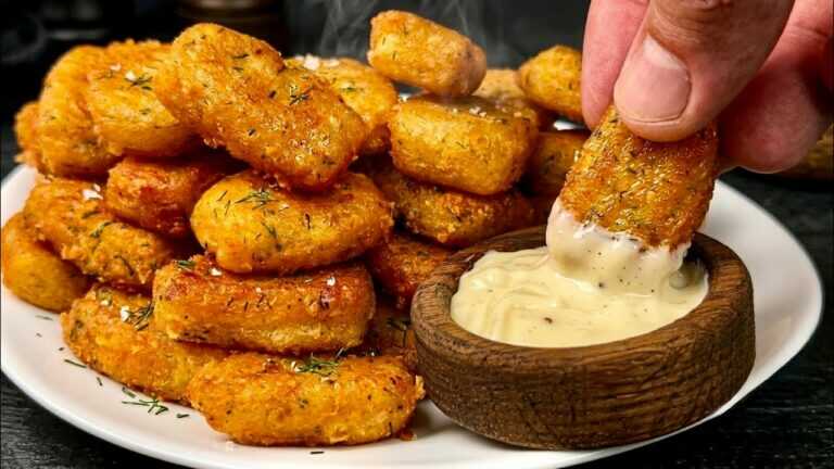🥔 Ziemniaczana przekąska w 15 minut – chrupiące kąski z serowym sosem