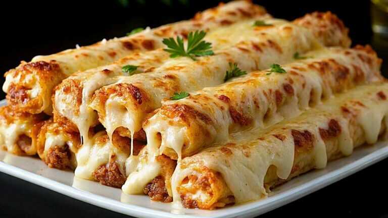 🍽️ Le plat économique que ma mère prépare aux enfants : roulés gratinés à la viande et au fromage