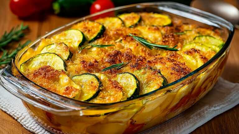 🥒 Spanish-Style Layered Zucchini Bake With Mushrooms, Tomatoes and Two Cheeses