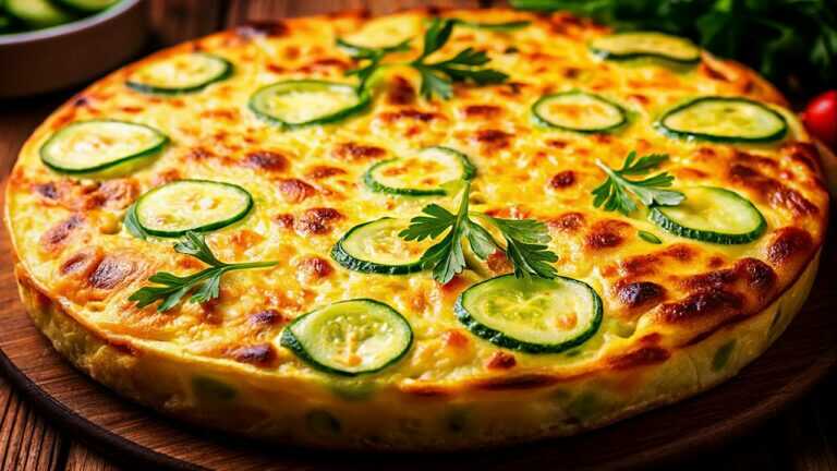 🥒 Szybka pizza z cukinii bez klasycznego ciasta: warzywa, jajka, mozzarella i kremowy sos