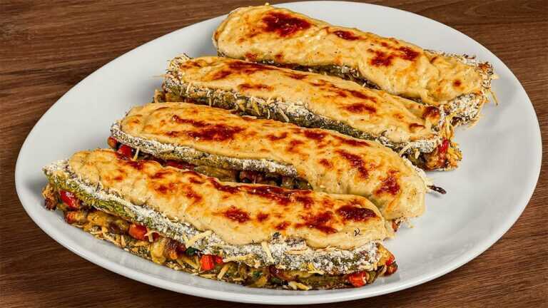 🥒 Faszerowana cukinia lepsza niż pizza! Chrupiąca panierka, pieczarki i ser