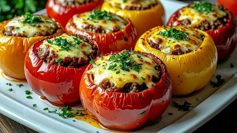 Paprika mit Reis – besser als Fleisch! Ein Gang Dinner Rezept! Einfach!