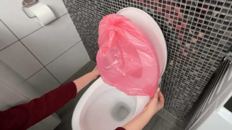 Mettez des sacs de courses sur le siège des toilettes. Les résultats vont vous surprendre