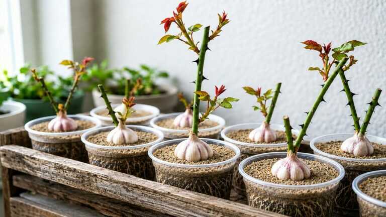 Faire pousser des rosiers à partir de boutures est simple, il suffit d’utiliser une gousse d’ail !