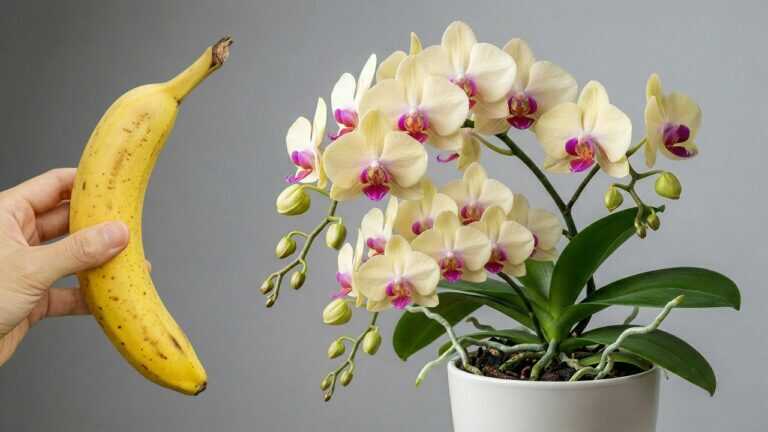 You only need 1 Banana! And the orchid blooms like crazy all year round!