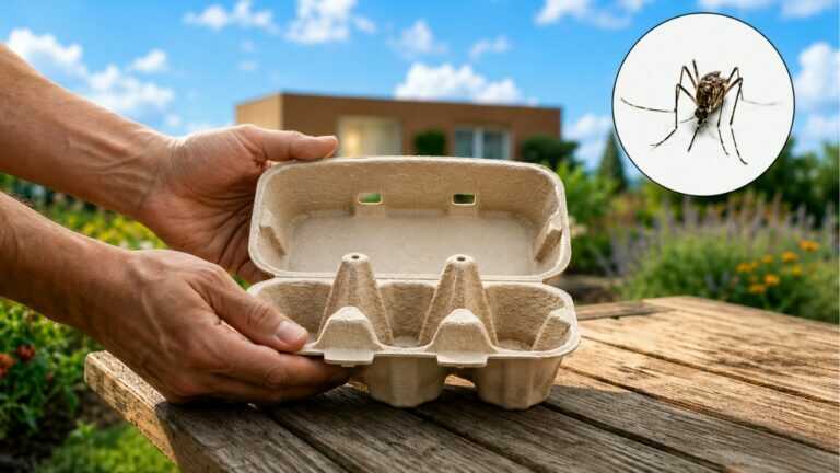 Verwende einen Eierkarton, um Mücken und Garteninsekten mit diesem cleveren DIY fernzuhalten.