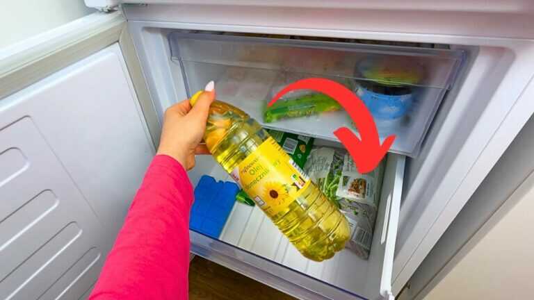 Stell das Öl die ganze Nacht in den Gefrierschrank! Wenn du zu braten beginnst, fällt dir die Kinnlade herunter