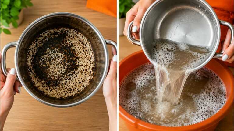 Ne frottez pas une casserole brûlée pendant des heures ! Faites bouillir ceci et regardez-la briller comme neuve