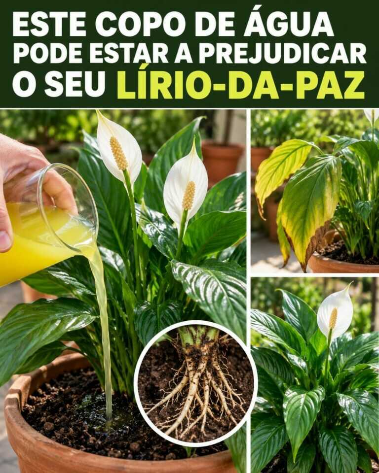 Este copo de água pode estar a prejudicar o seu lírio-da-paz