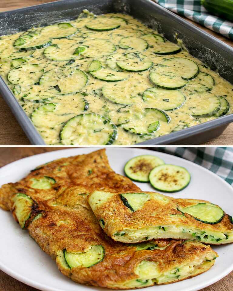 Hast du eine Zucchini und Eier? Günstiges und leckeres Rezept.