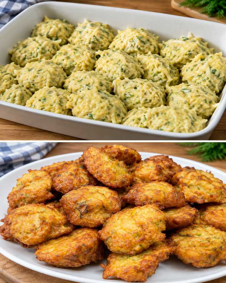 Einfach Kartoffeln und 1 Zucchini reiben! Besser als Pommes! Schnelles und einfaches Rezept.