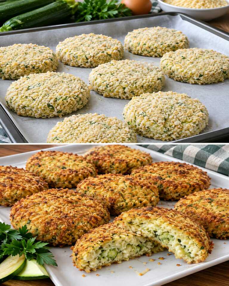GEBACKENE RICOTTA-ZUCCHINI-MEDAILLONS 🥒 leicht und lecker