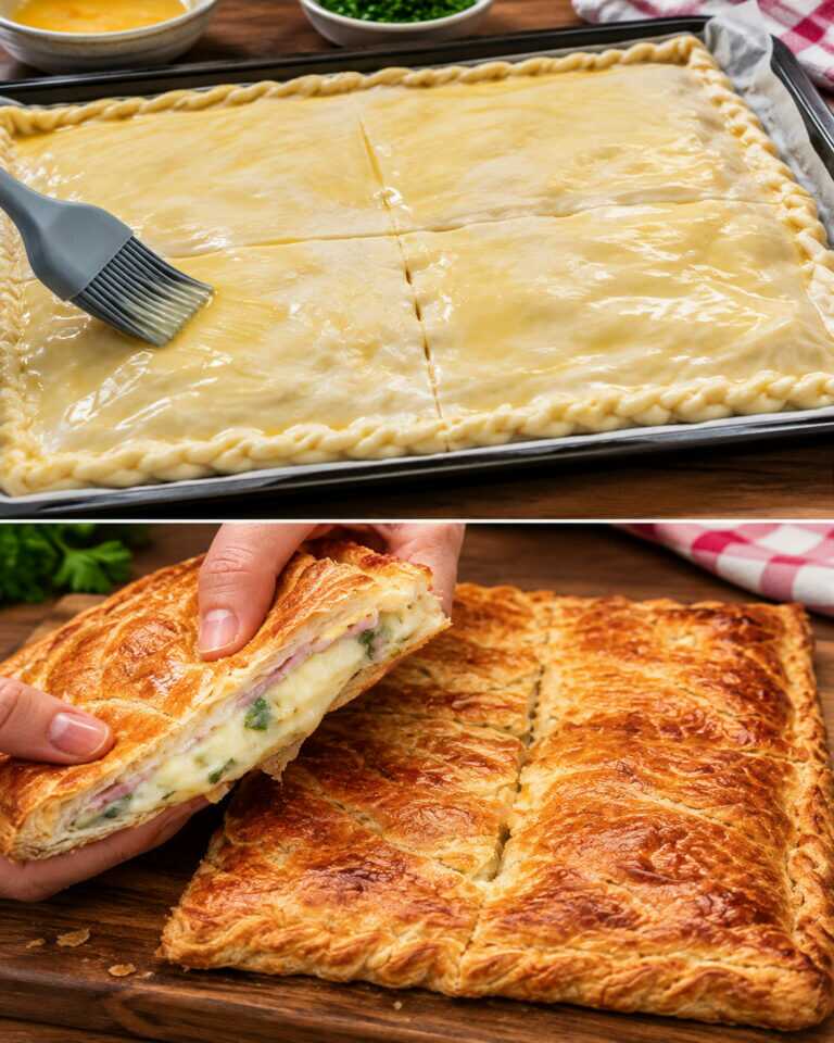 Mit Kartoffeln und Blätterteig kannst du dieses Abendessen in wenigen zubereiten!