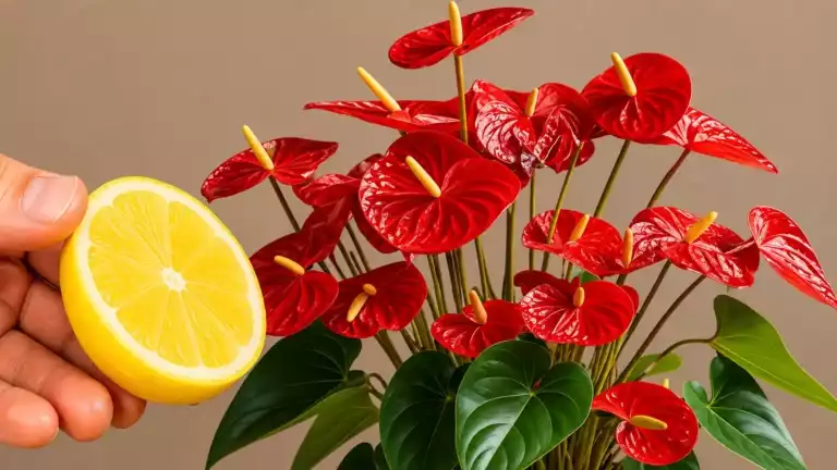 Just 1 lemon! A simple homemade trick to keep anthurium blooming