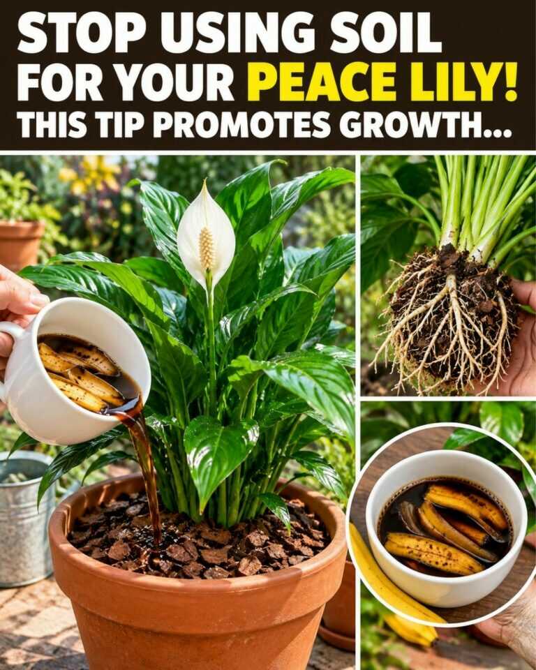 🌸Stop using soil for your Peace Lily! This tip promotes growth …