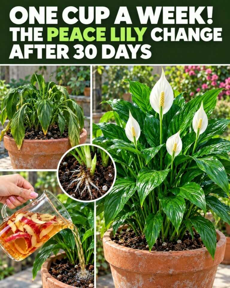 One cup a week! The change in my peace lily after 30 days was hard to believe.