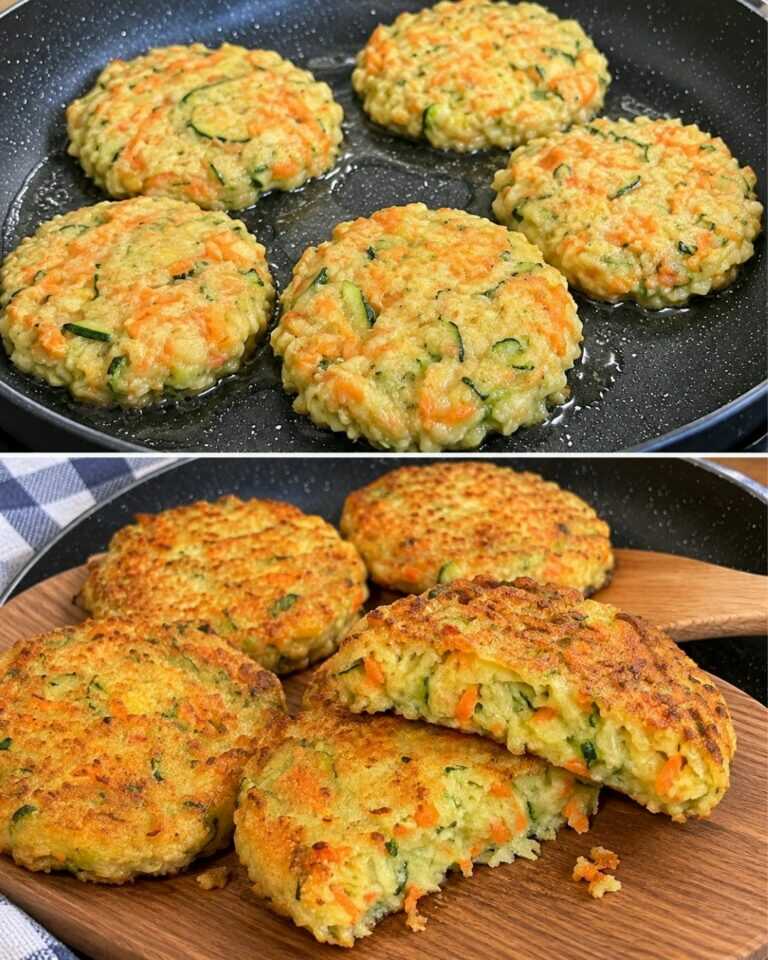 Crispy Potato-Zucchini Fritters with Carrots (No Eggs) | Easy Vegetable Fritters