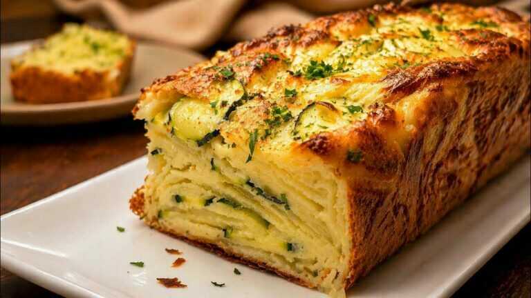 Potato and zucchini mille-feuille: creamy inside, crisp outside — perfect for a quick dinner