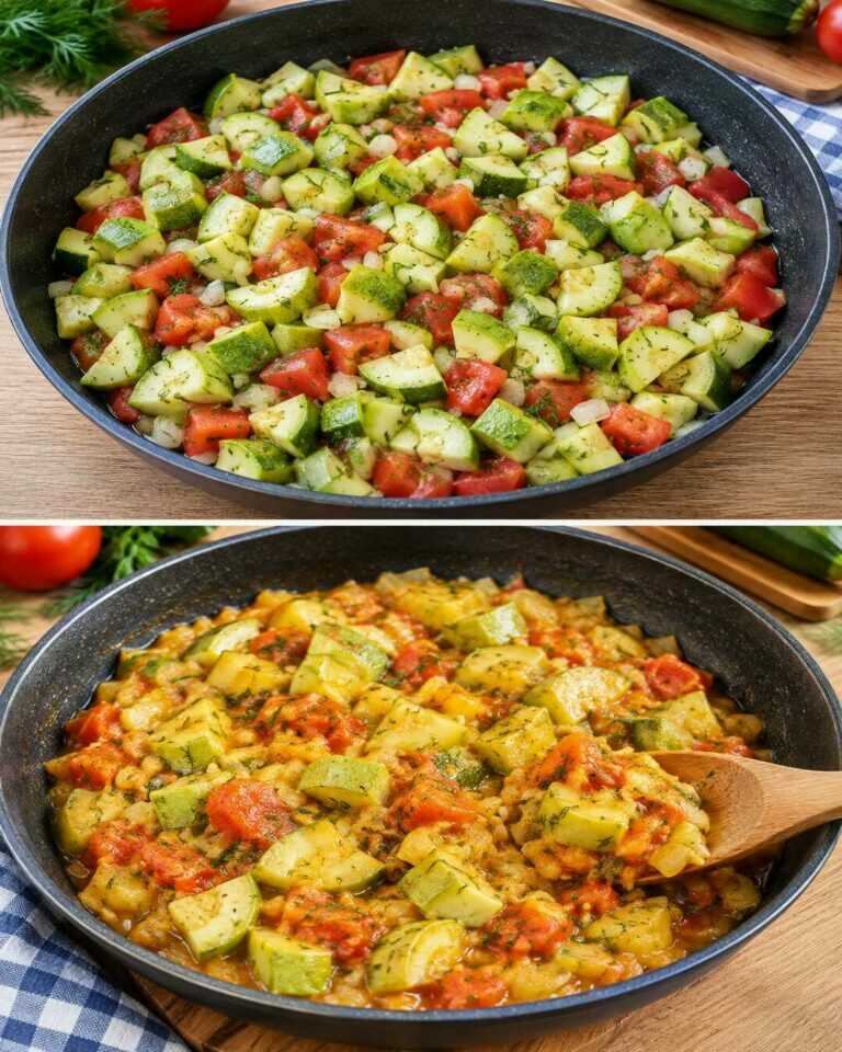 2 zucchinis, 2 tomatoes and dinner is ready! A quick 10-minute recipe